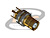 CONECTOR IEC 169-13 TIPO 1.6/5.6 FÊMEA RETO PAINEL COM 2 TERMINAIS DE SOLDA