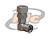 CONECTOR N 50 OHMS MACHO ANGULAR CABO PRENSA CABO 1/2" FLEXÍVEL PINO SOB PRESSAO