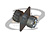ADAPTADOR UHF FÊMEA X FÊMEA RETO PAINEL BASE QUADRADA 25,40MM