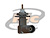CONECTOR BNC 50 OHMS FÊMEA ANGULAR PAINEL BASE REDONDA ROSCA E PORCA