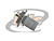 CONECTOR BNC 75 OHMS FÊMEA RETO PAINEL COM TERMINAL DE ATERRAMENTO